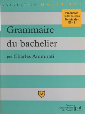 cover image of Grammaire du bachelier